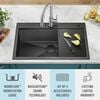 33&rdquo; Drop-In Top Mount&nbsp;16 Gauge Workstation Kitchen Sink Single Bowl&nbsp;with WorkFlow&trade; Ledge and Accessories